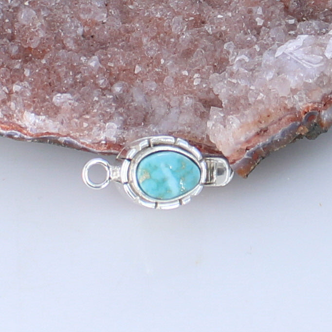 Dry Creek Turquoise Clasp Sterling 6x8mm Southwest Style #4 -NewWorldGems