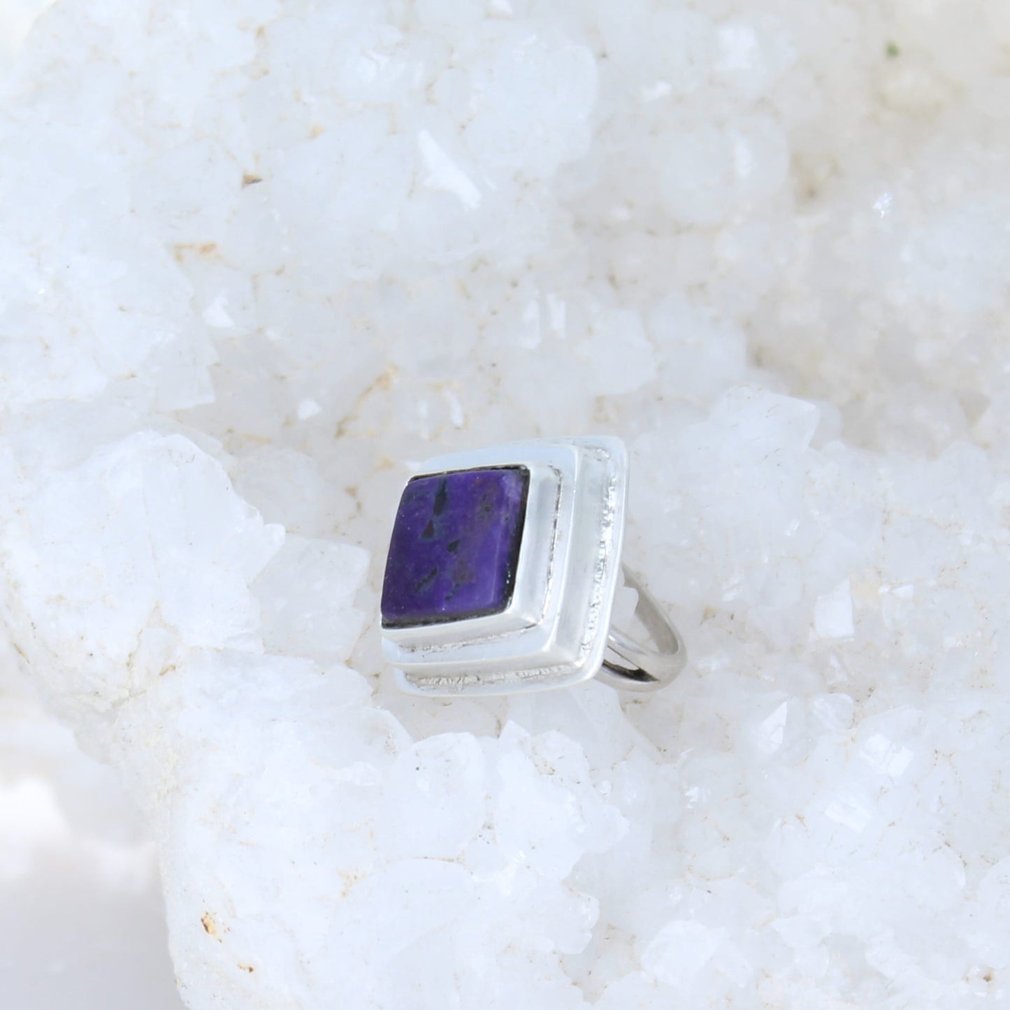 Regal SUGILITE RING Kite Shaped Sterling Size 6.5