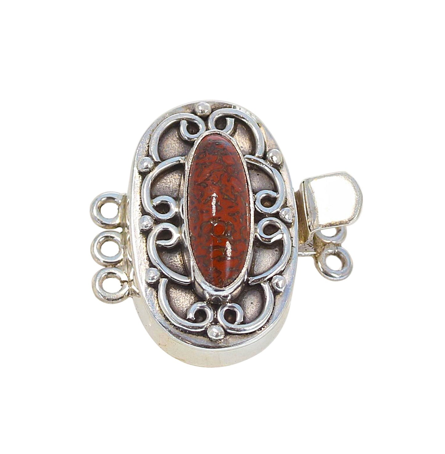 Dinosaur Bone Genuine Clasp Oval 3 Strand