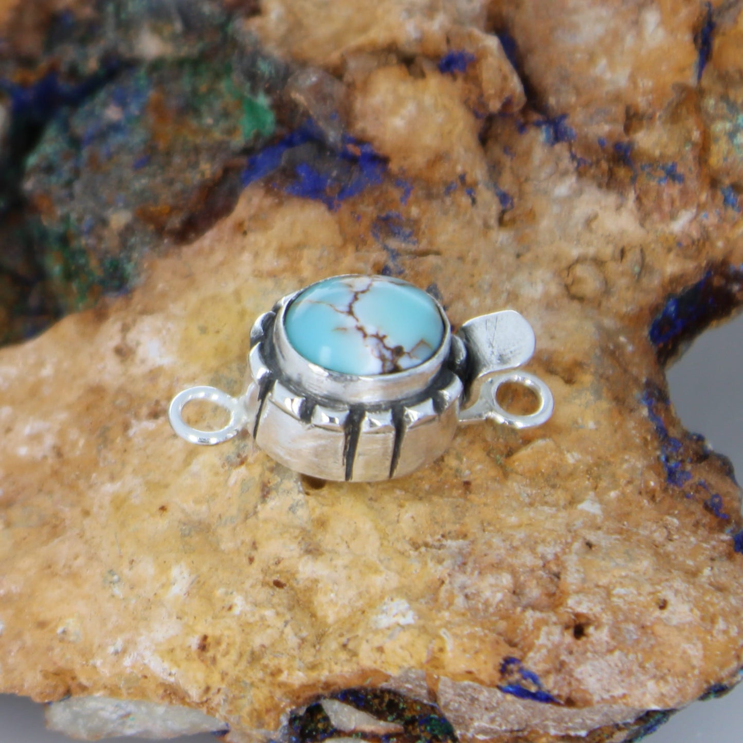 AAA Matrix Blue LONE MOUNTAIN Turquoise Clasp Sterling Silver Southwestern