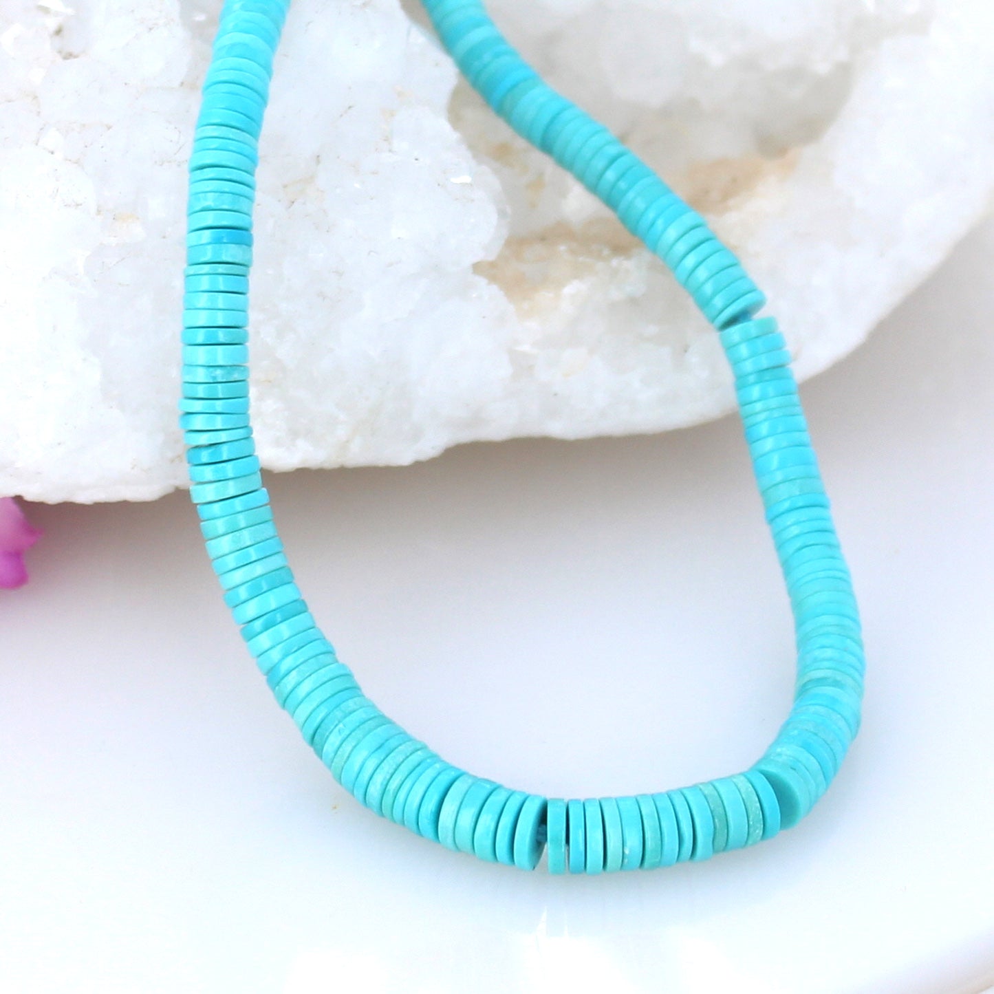 AAA SLEEPING BEAUTY Turquoise Beads Heshi Graduated 3.5-6mm 18"