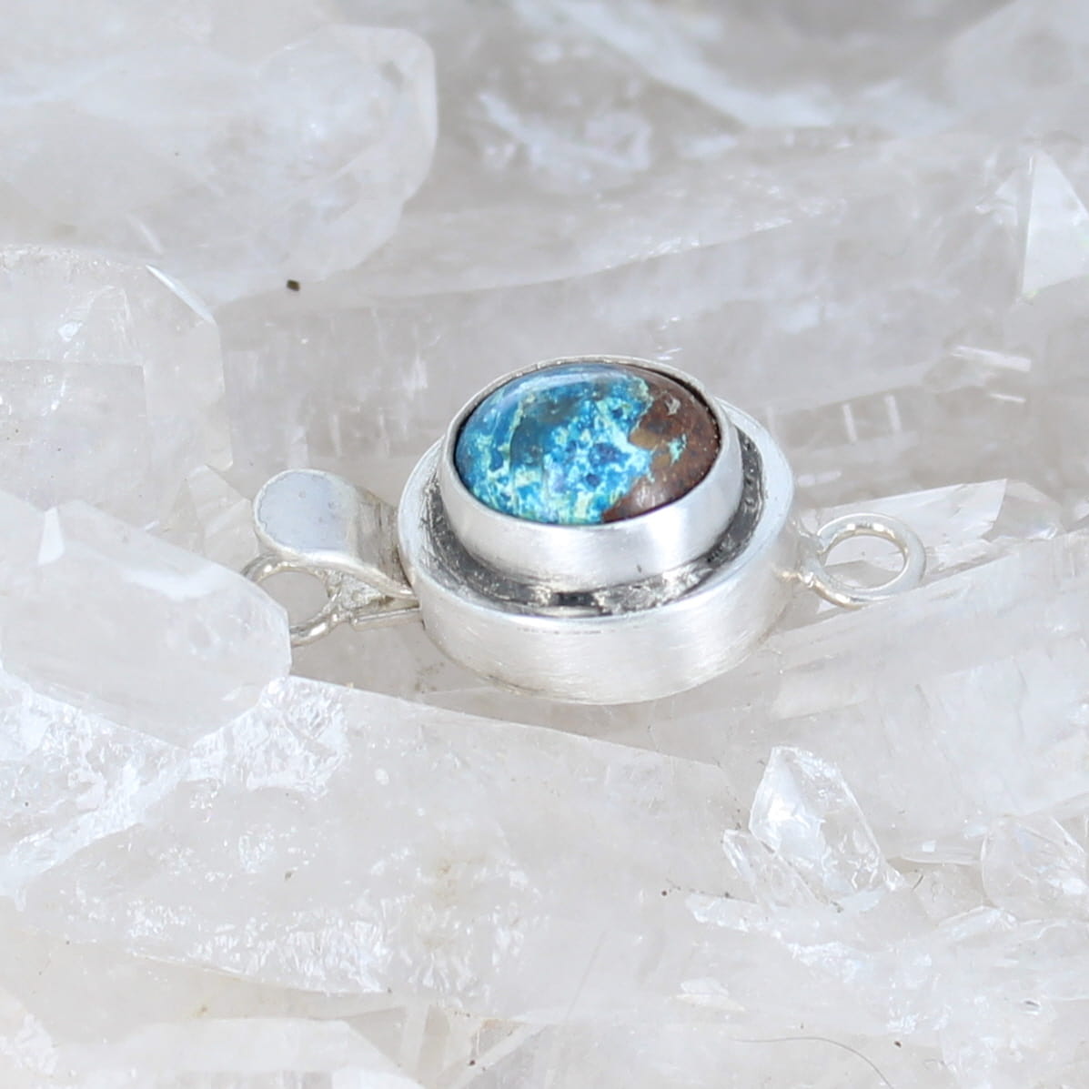 Shattuckite Clasp 8x10mm Sterling Silver Classic Design