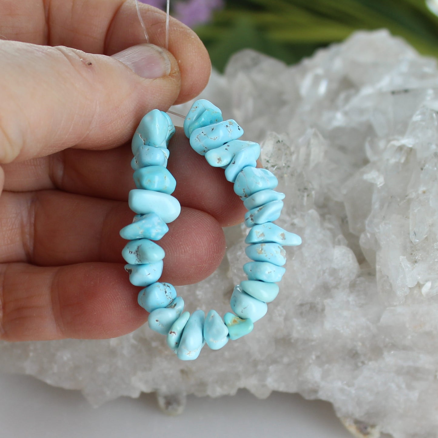 Rare LONE MOUNTAIN TURQUOISE Beads 7-9mm 4" Strand