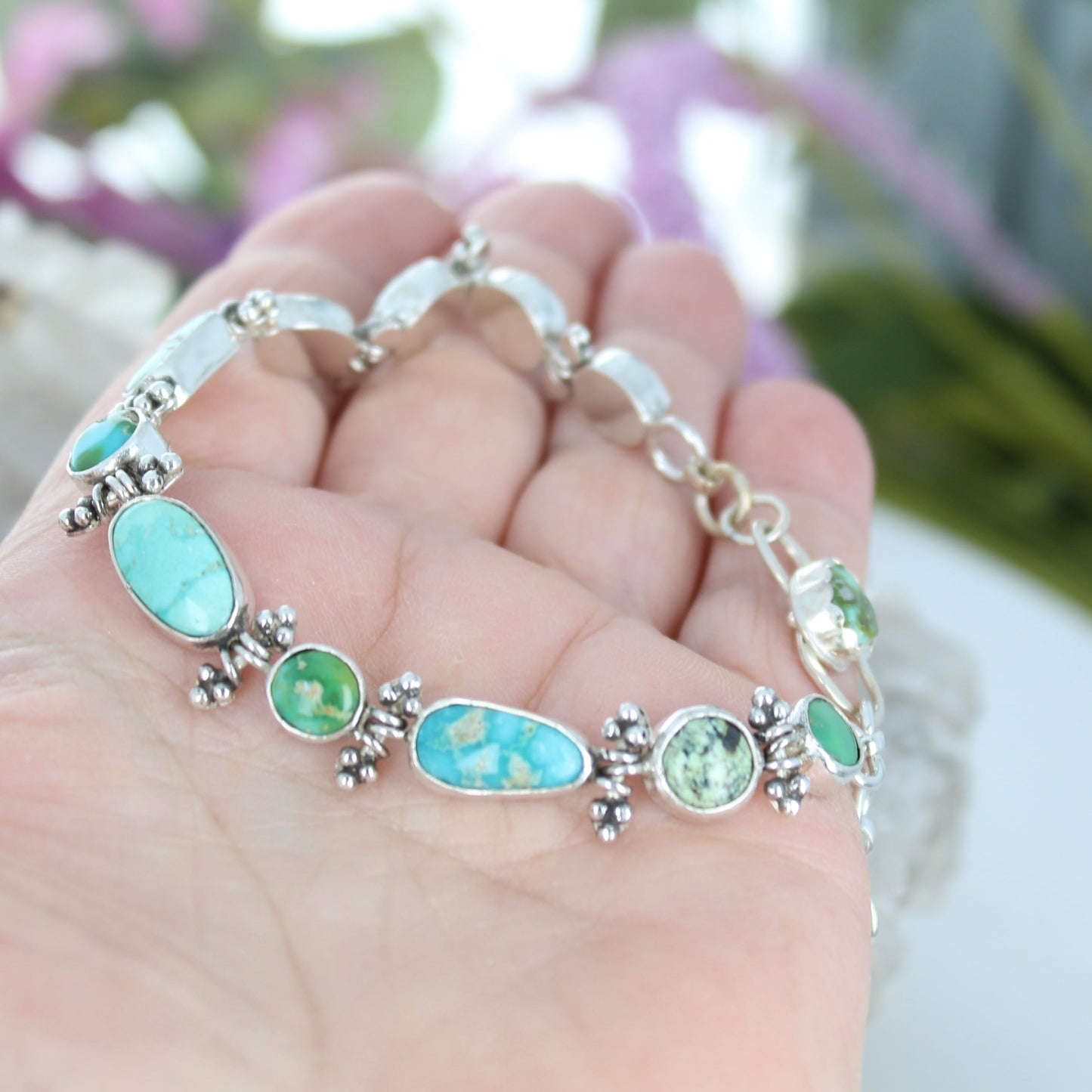 Elegant Mixed Turquoise Bracelet Sterling Silver Royston Sonoran Southwest