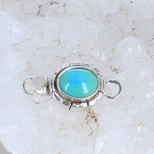 AAA Sleeping Beauty Turquoise Clasp Sterling Southwest 6x8mm -NewWorldGems