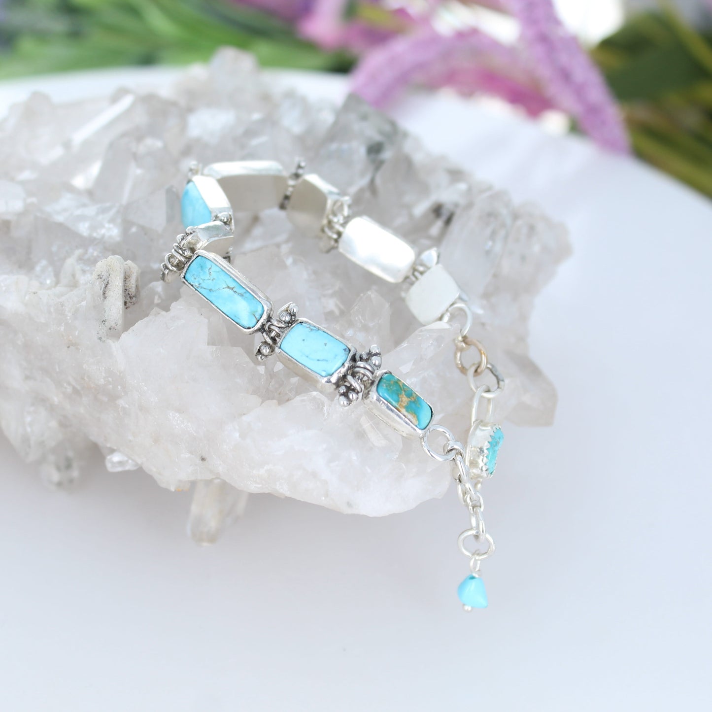 Elegant Sky Blue Kingman Turquoise Bracelet Sterling Silver Multi Southwest