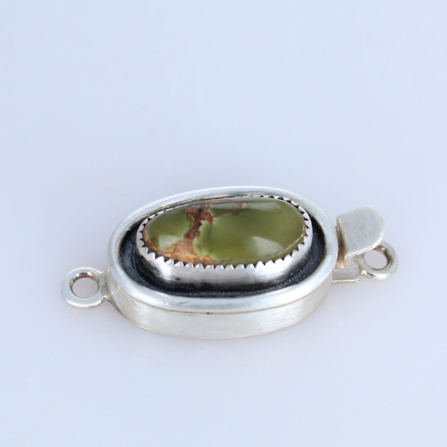 Green Royston Turquoise Clasp Moon Design Sterling