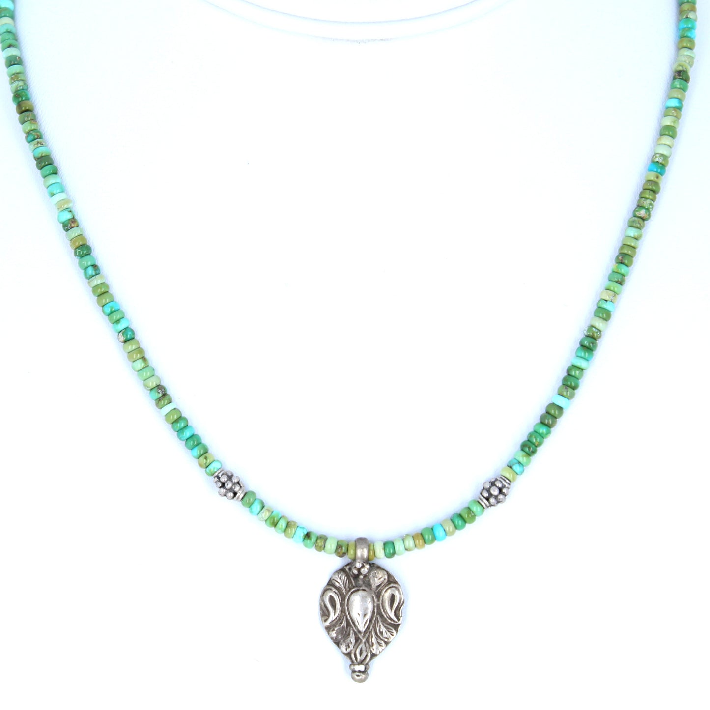 SONORAN Mountain Turquoise Necklace Vintage Sterling Pendant 3mm