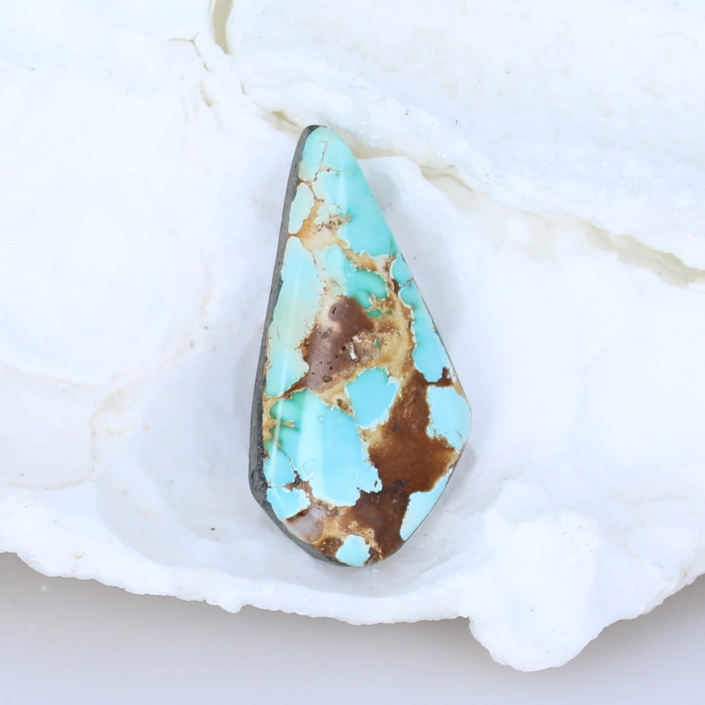 Large Blue Royston Turquoise Cabochon Free Form 40x21mm -NewWorldGems