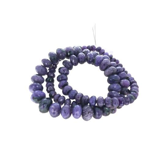 Charoite Beads Faceted Rondelles 5-11mm -NewWorldGems