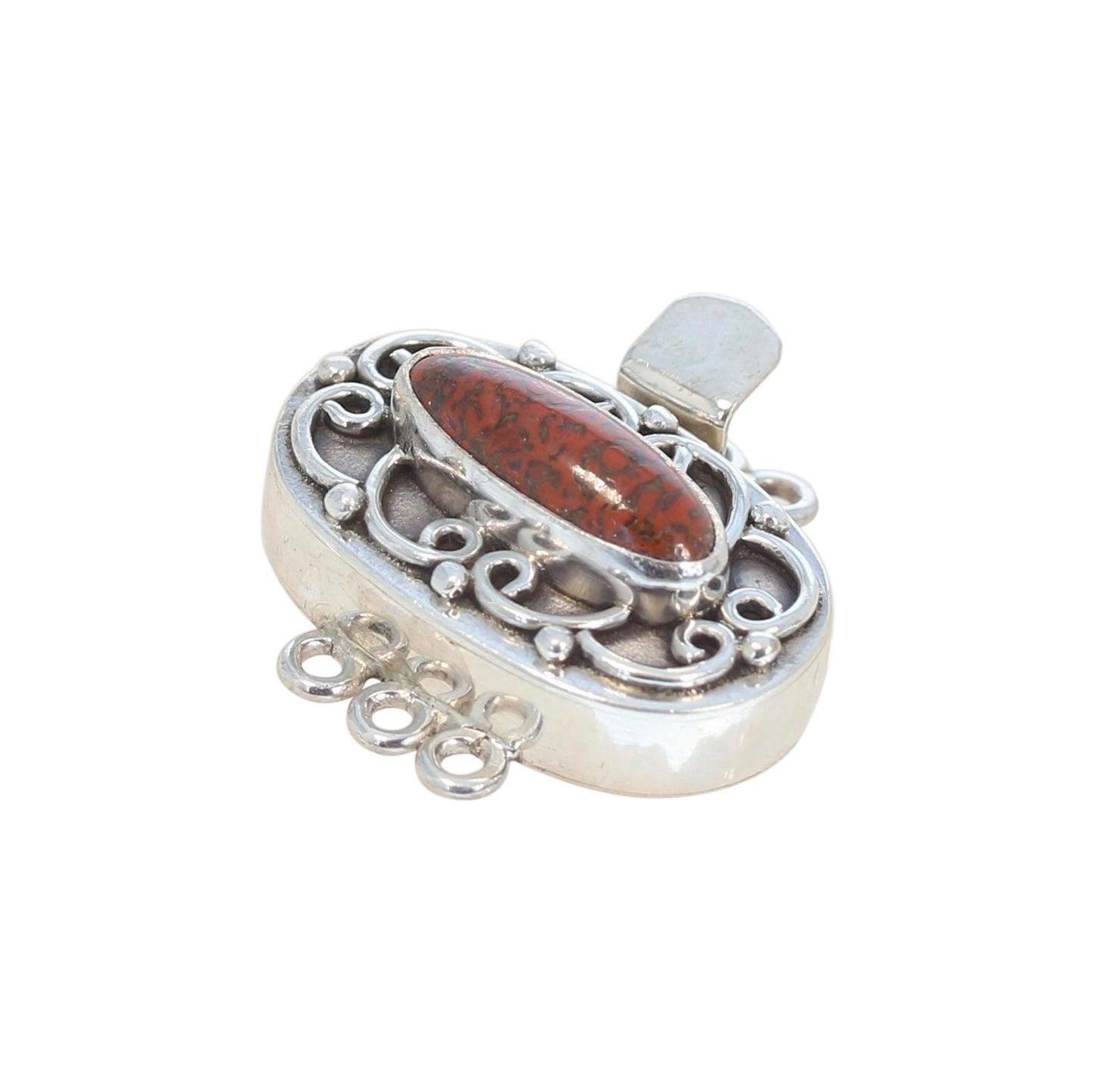 Dinosaur Bone Genuine Clasp Oval 3 Strand