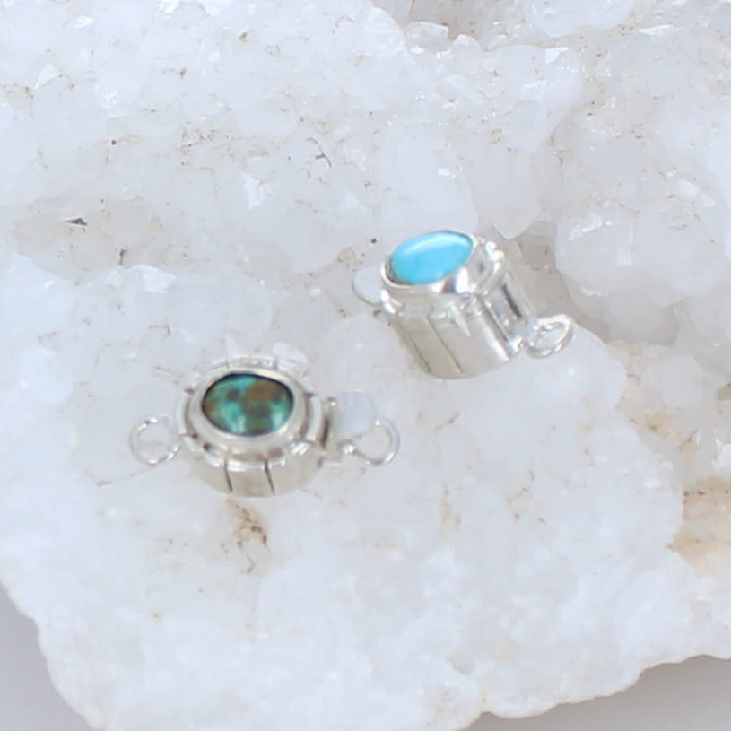 CARICO LAKE and Kingman Clasps Set of 2 Sterling Silver -NewWorldGems