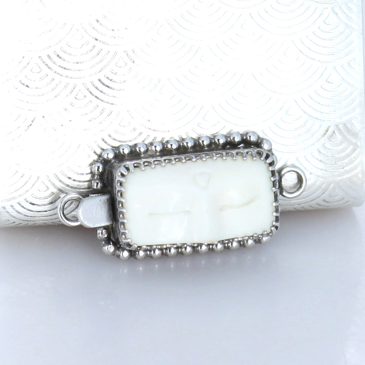 Sterling Silver Carved Buddha Clasp Handmade