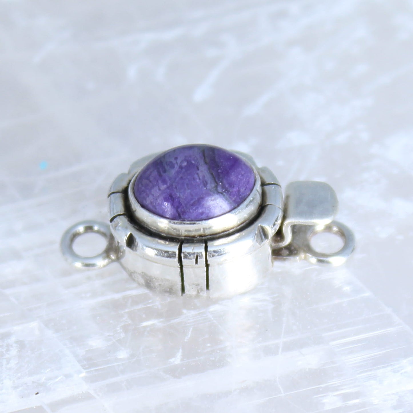 Sugilite Clasp Sterling Oval 10x8mm Southwest Style Deep Purple