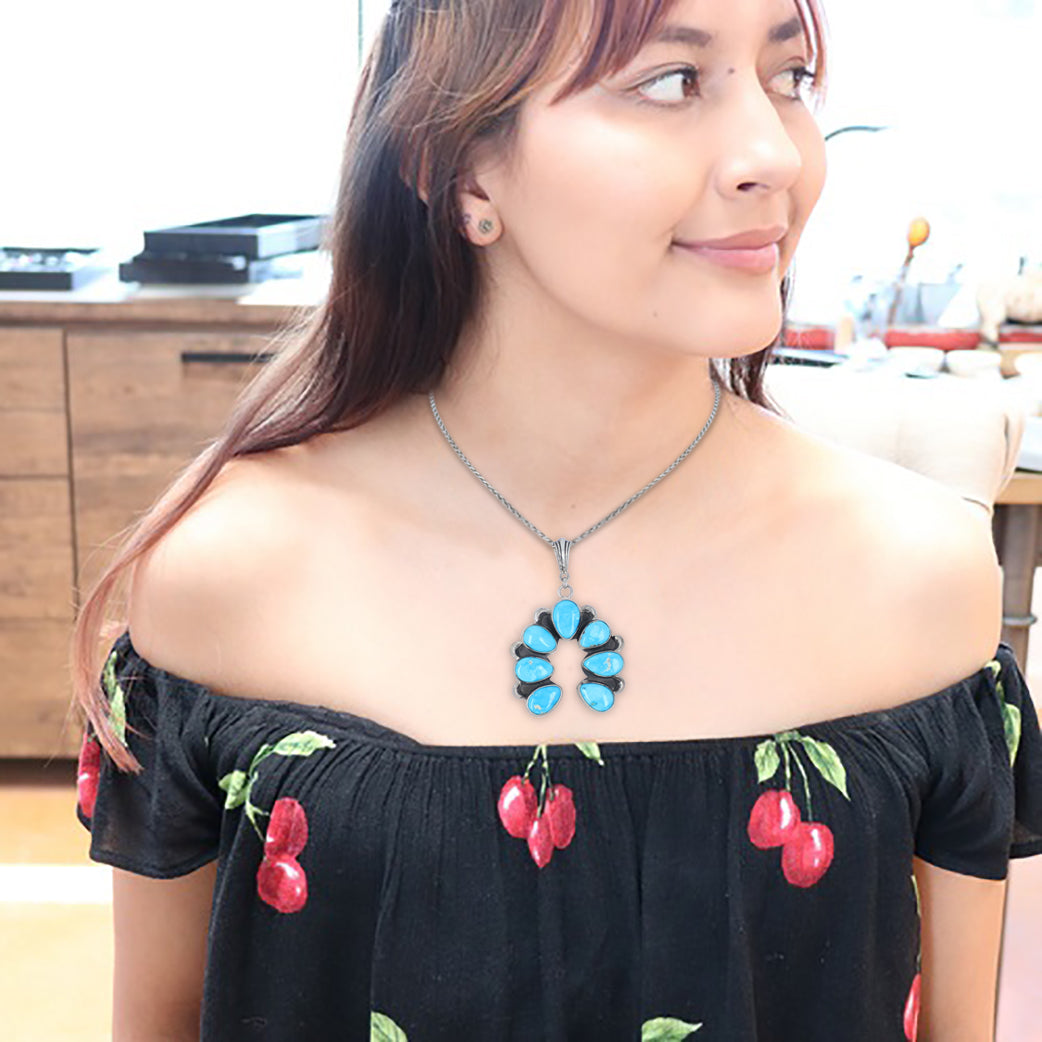Blue Bird Naja Moon Pendant Sterling Silver Southwest Elegance -NewWorldGems