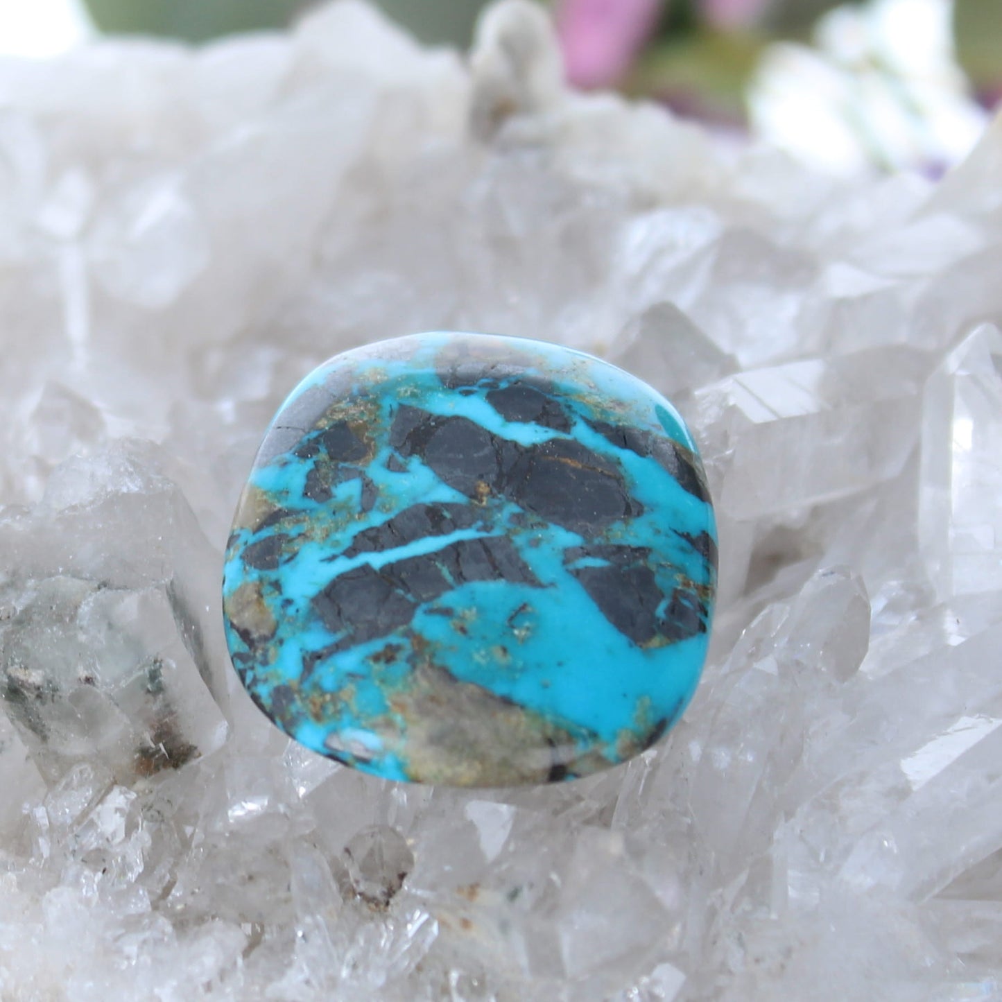 Exquisite Carico Lake Turquoise Pendant Bead Component For Wire Wrapping