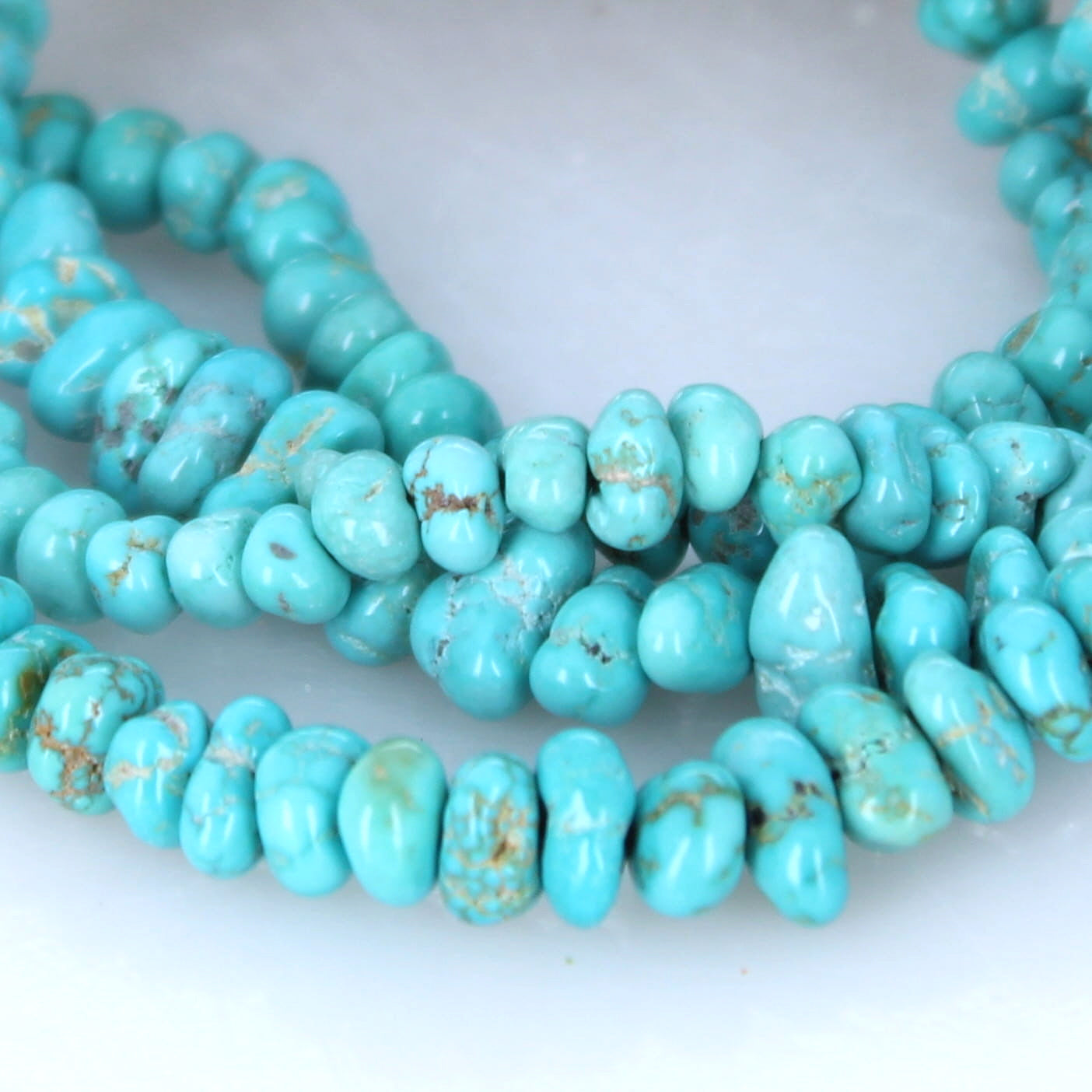 Rare LONE MOUNTAIN TURQUOISE Beads 4-7mm Teal Blue
