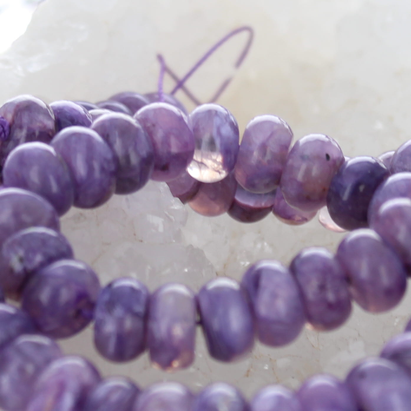 AAA Charoite Beads Rondelles 10m 16"