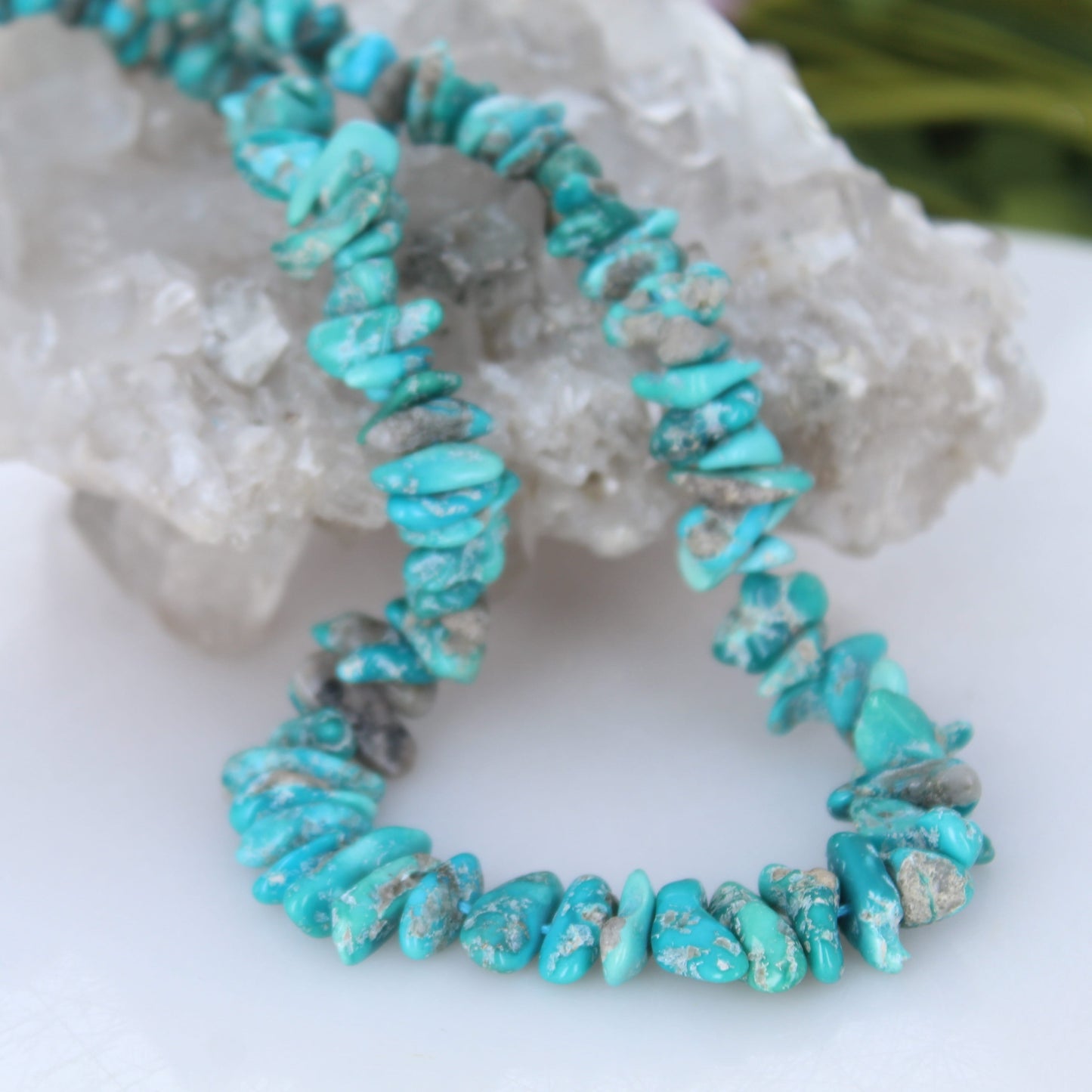 Sleeping Beauty Turquoise Beads Deep Teal Blue 7-18m Flat Nuggets