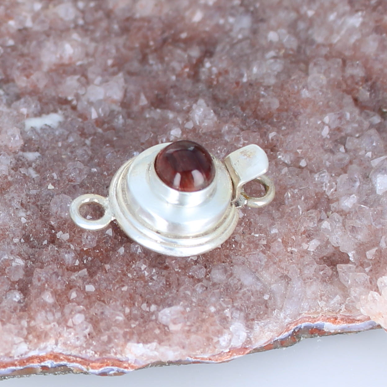 AAA Andesine Clasp Sterling Silver Round Classic Design -NewWorldGems