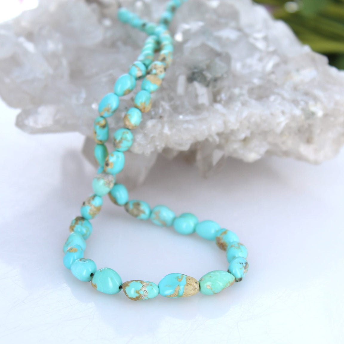 Sonoran Gold Turquoise Beads Bright Blue 6-10mm 16"