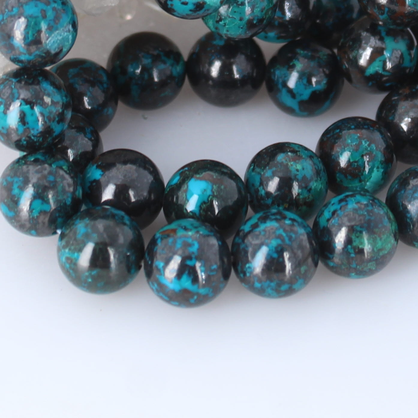 Peacock SHATTUCKITE CHRYSOCOLLA Beads Round 12.5mm 16"