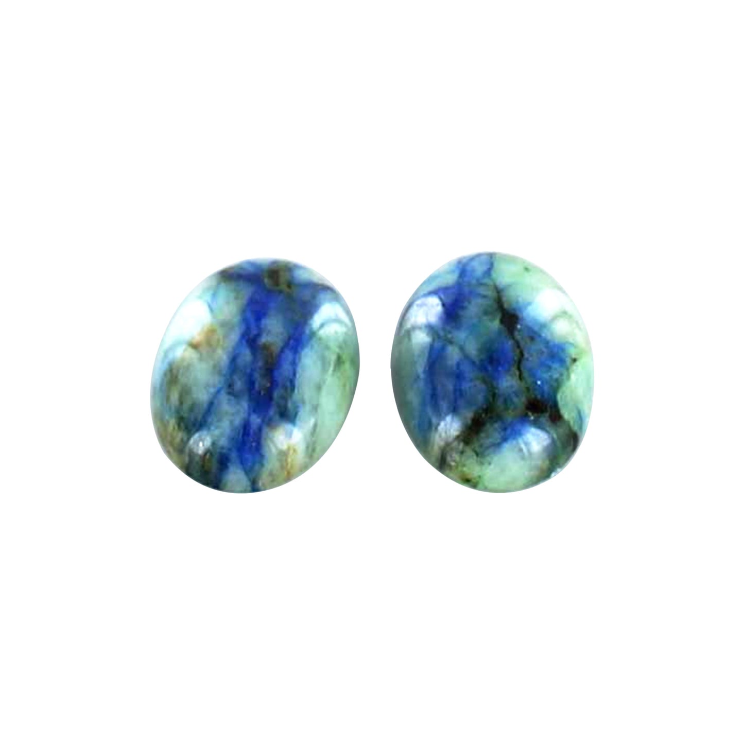 BLUE QUARTZ Cabochon Pair 20x15mm -NewWorldGems