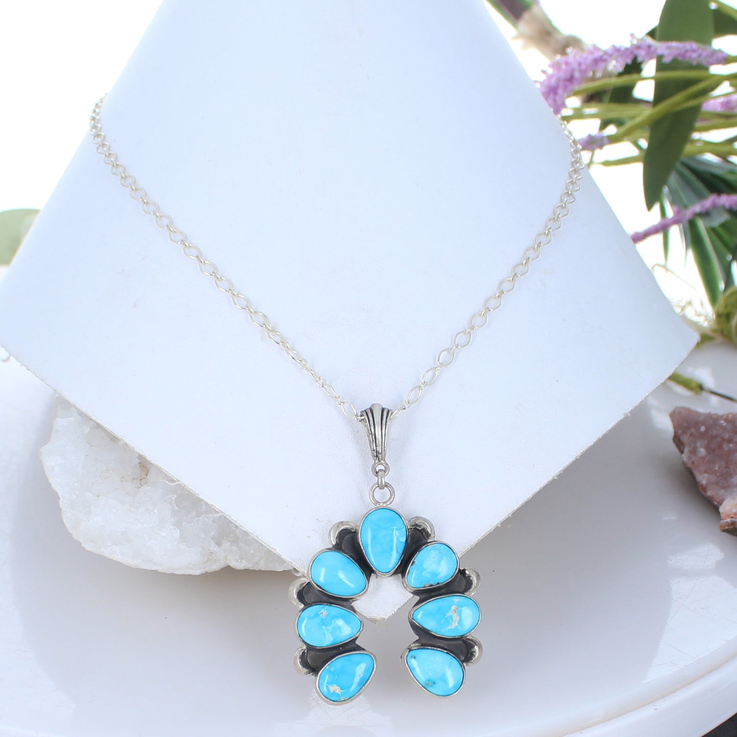 Blue Bird Naja Moon Pendant Sterling Silver Southwest Elegance -NewWorldGems