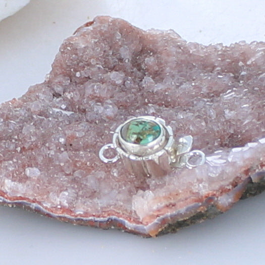 Carico Lake Turquoise Clasp 8X6mm Southwest Golden Green -NewWorldGems