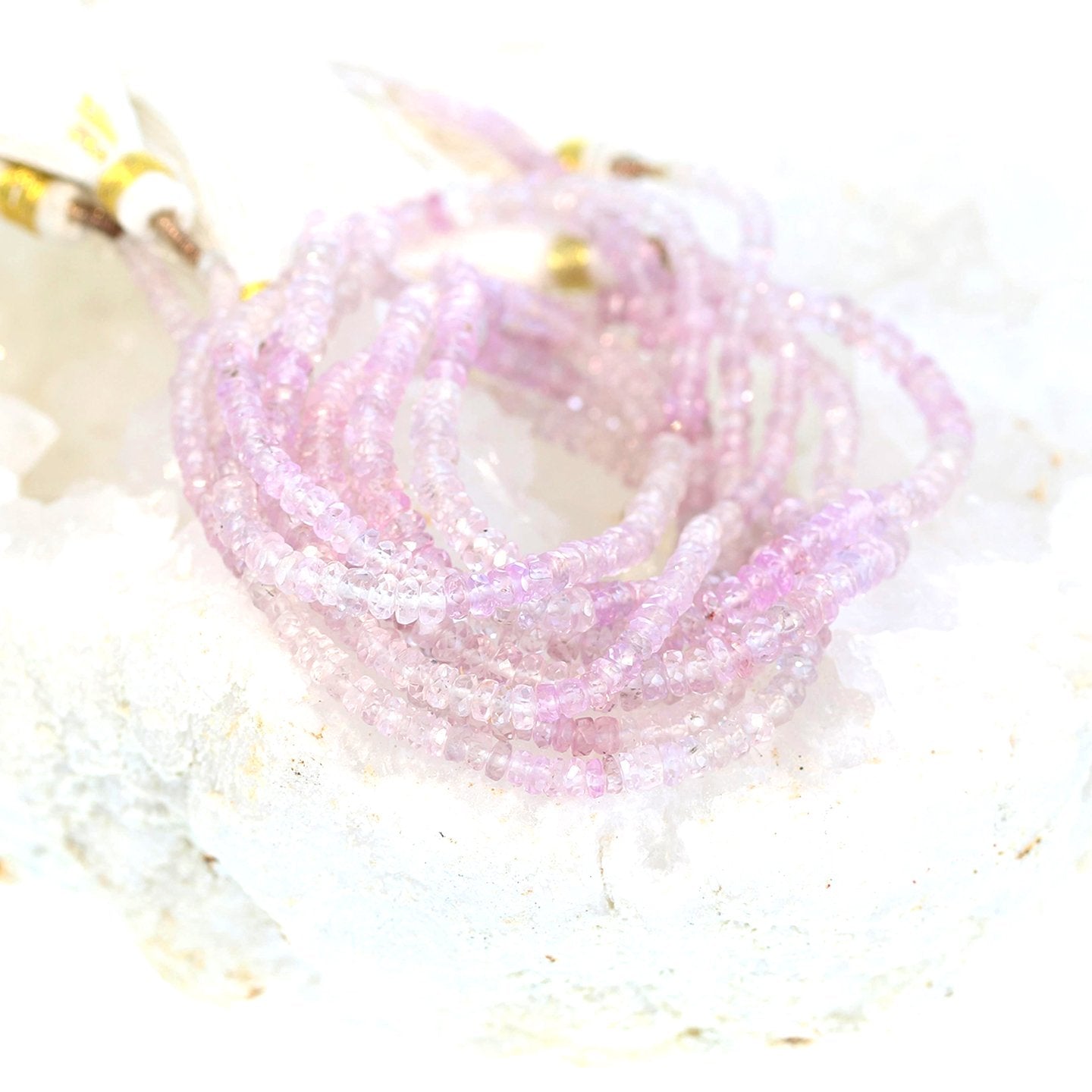 Pale Pink Sapphire Faceted Rondelles 2.5-3.5Mm -NewWorldGems