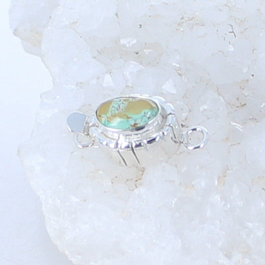 Turquoise Mountain Clasp Pale Blue Golden Matrix 13X10mm -NewWorldGems