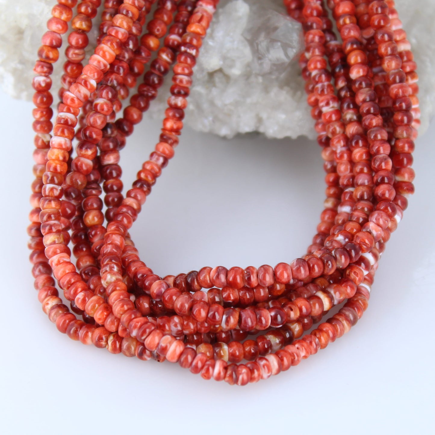 New DEEP RED SPINY Oyster Beads Rondelles 4mm 16"