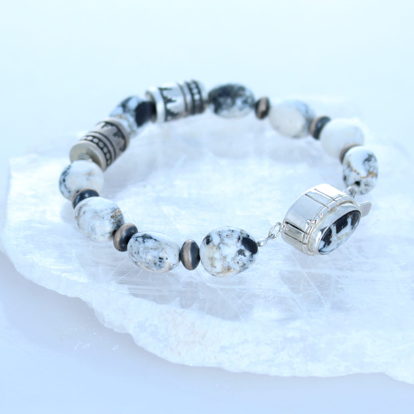 Scared White Buffalo Turquoise Bracelet Southwest Elegance