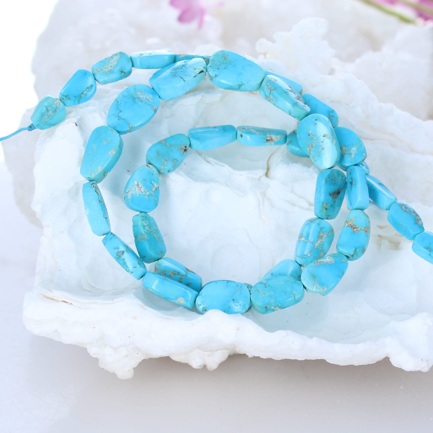 Genuine SLEEPING BEAUTY TURQUOSE Flat Beads Free Form -NewWorldGems