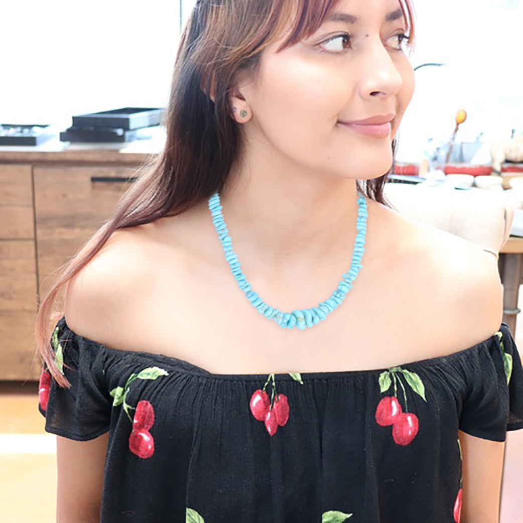 VERY RARE Dry Creek Turquoise Beads Necklace 19" Southwest Rare Turquoise