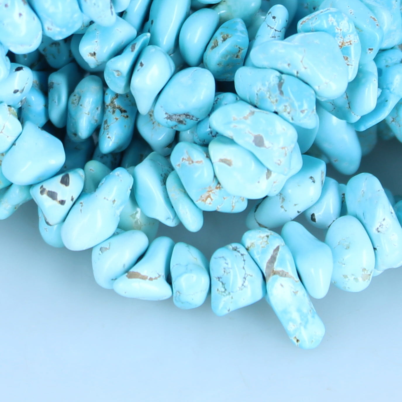 Sky Blue LONE MOUNTAIN Turquoise Beads 7-9mm Nugget Shape 16"
