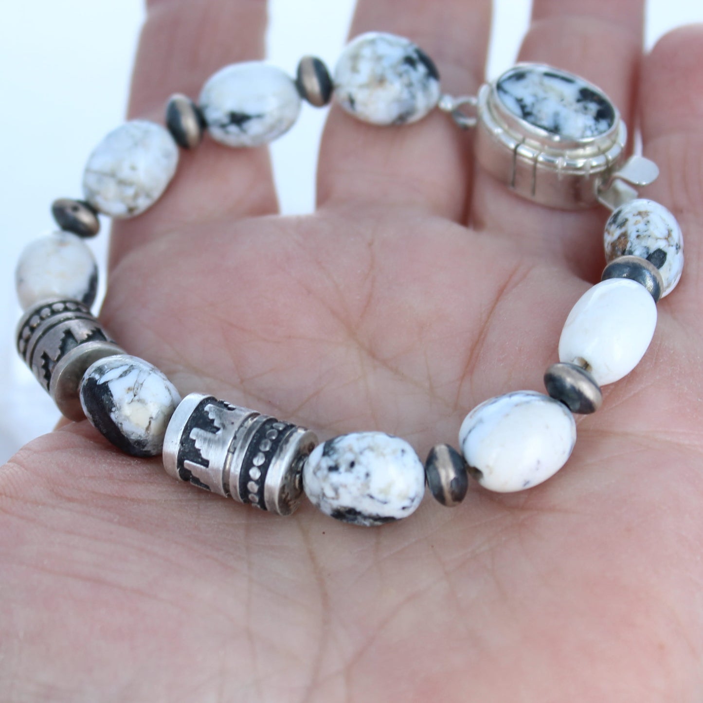 Scared White Buffalo Turquoise Bracelet Southwest Elegance
