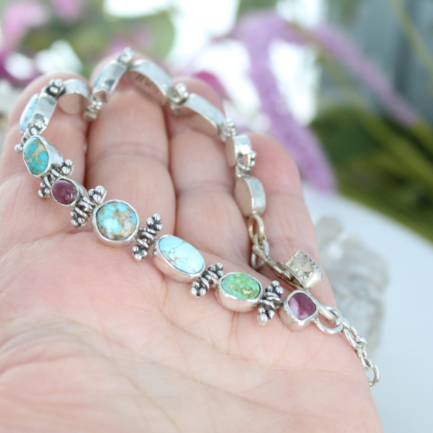 Elegant Mixed Turquoise Bracelet Sterling Silver Royston Sonoran Southwest