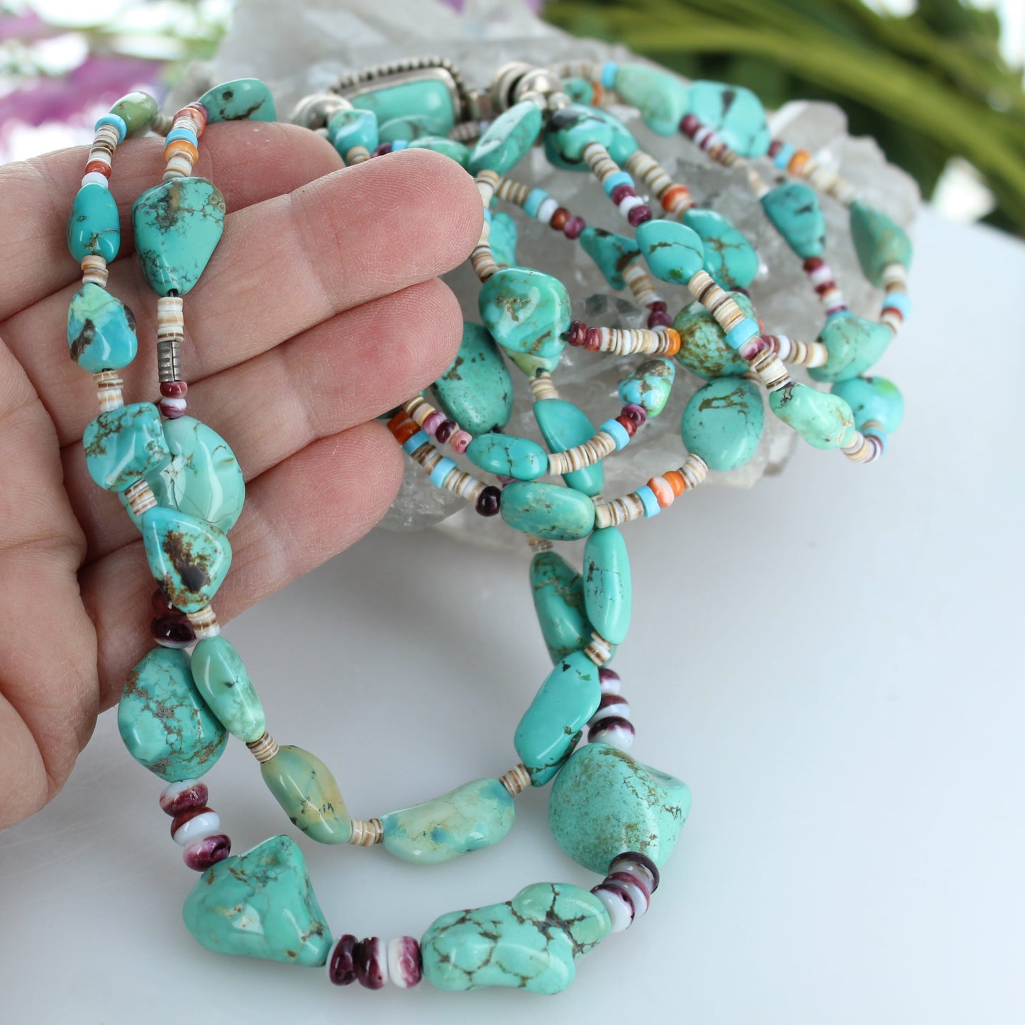 Carico Lake Turquoise Necklace Fiesta Colors 2 Strand 28"