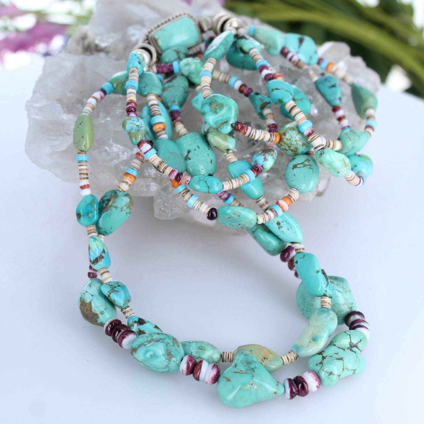 Carico Lake Turquoise Necklace Fiesta Colors 2 Strand 28"