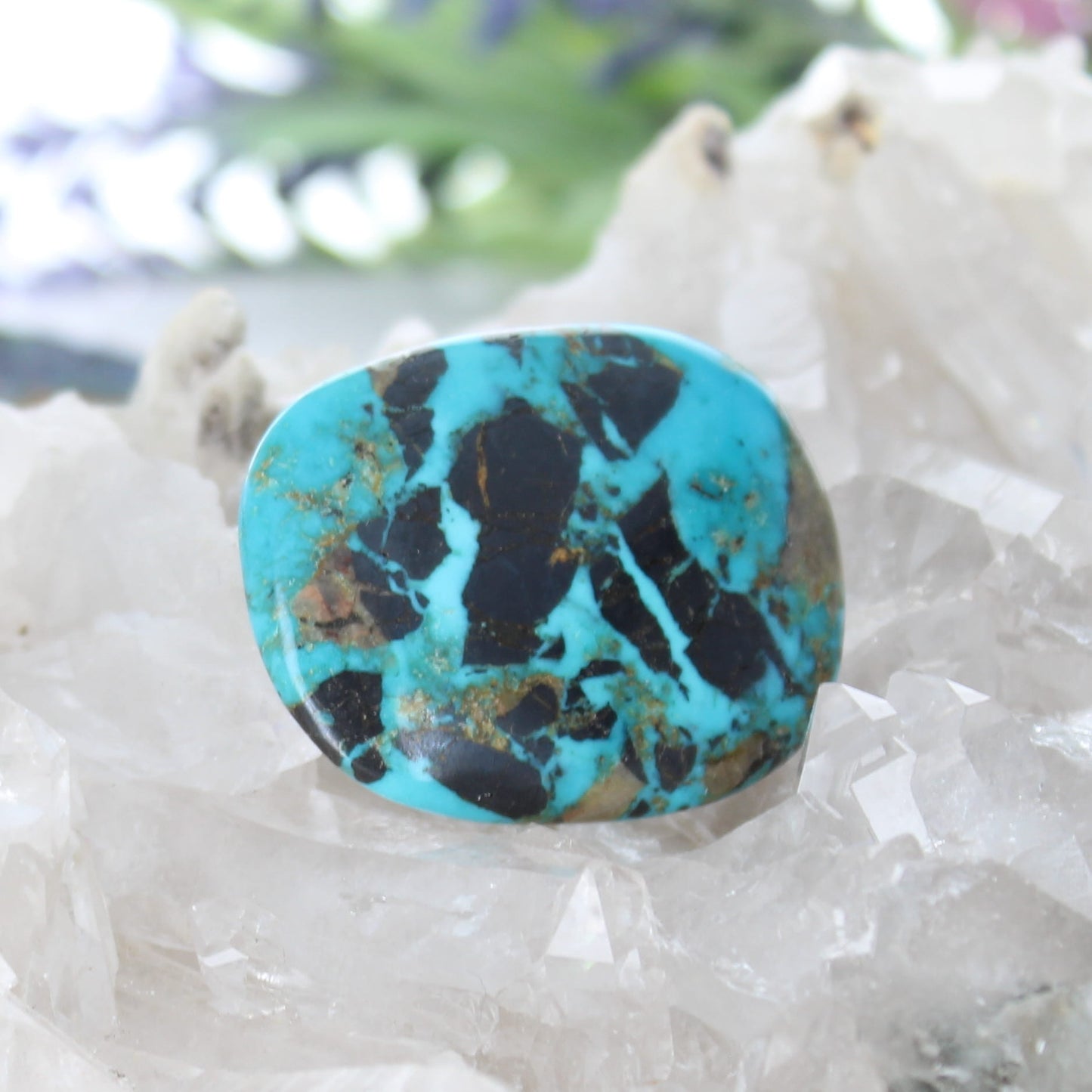 Exquisite Carico Lake Turquoise Pendant Bead Component For Wire Wrapping