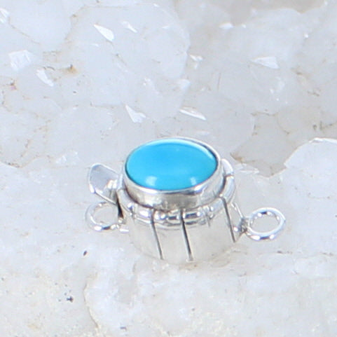 AAA Sleeping Beauty Turquoise Clasp Sterling Southwest 7.5x10mm Perfect Blue -NewWorldGems