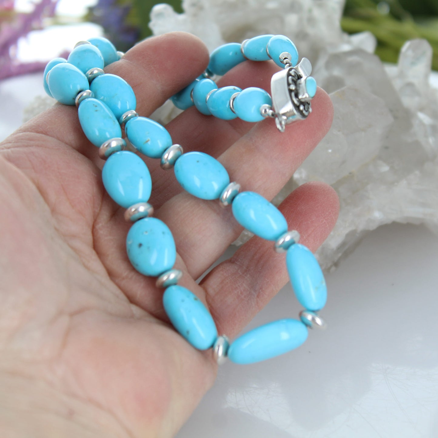 Exquisite Sky Blue Nacozari Turquoise Necklace Southwestern