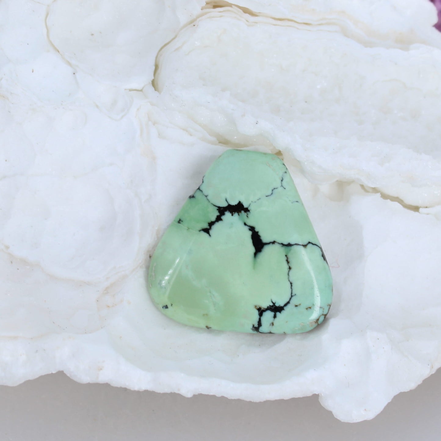 FINEST Mint Green TURQUOISE Cabochon Hubei 35mm -NewWorldGems