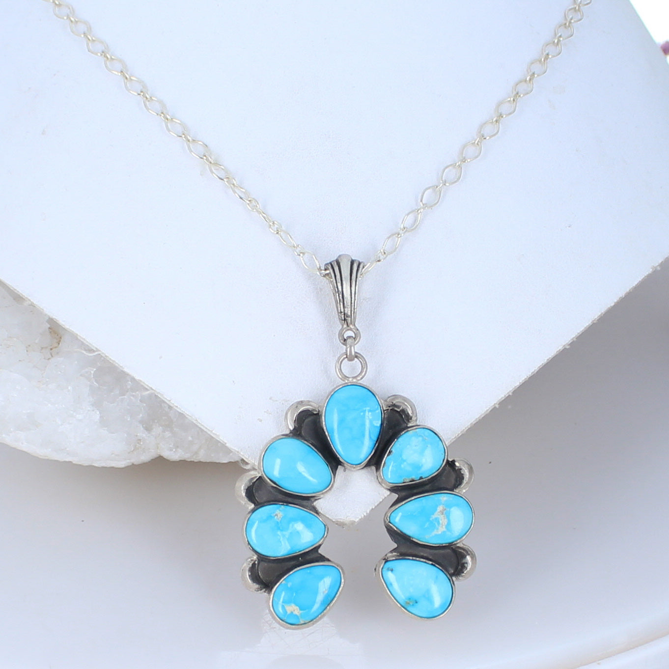 Blue Bird Naja Moon Pendant Sterling Silver Southwest Elegance -NewWorldGems