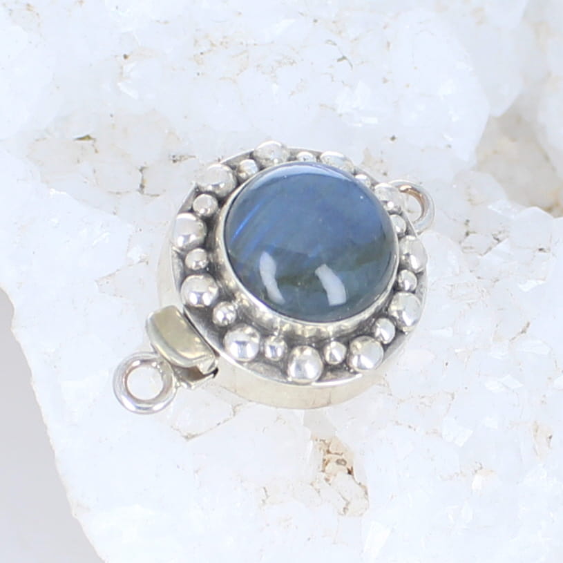 AAA Beautiful Labradorite Round Clasp 12mm Sterling Silver -NewWorldGems