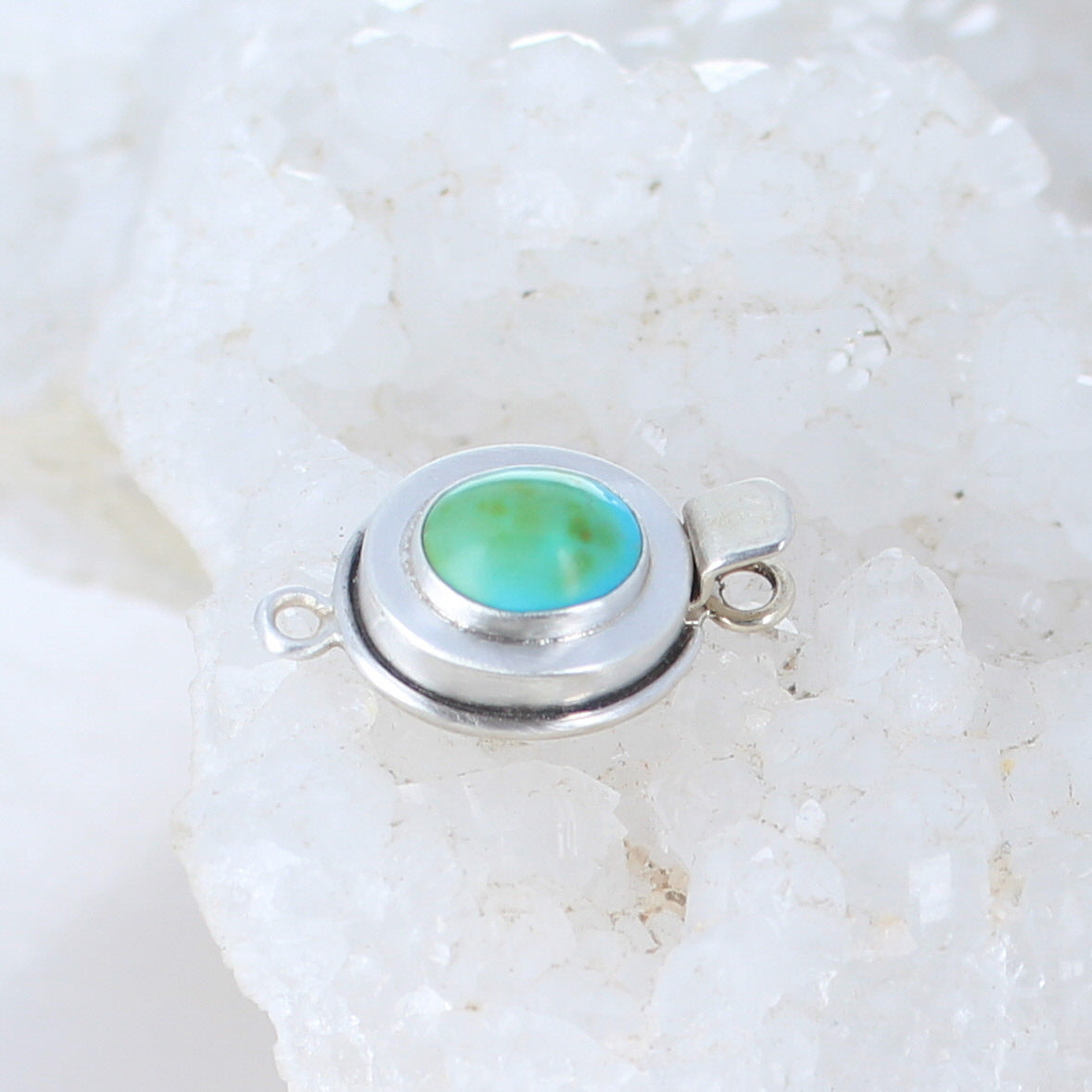 Sonoran Gold Turquoise Clasp Lime Green Sterling Classic Style 8x10mm -NewWorldGems