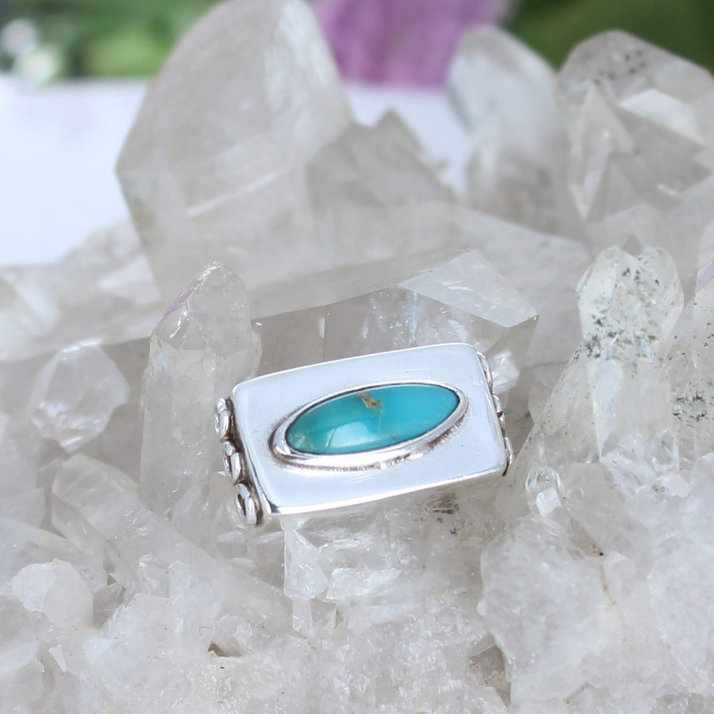 Carico Lake TURQUOISE Bead Spacer 3 Hole Centerpiece