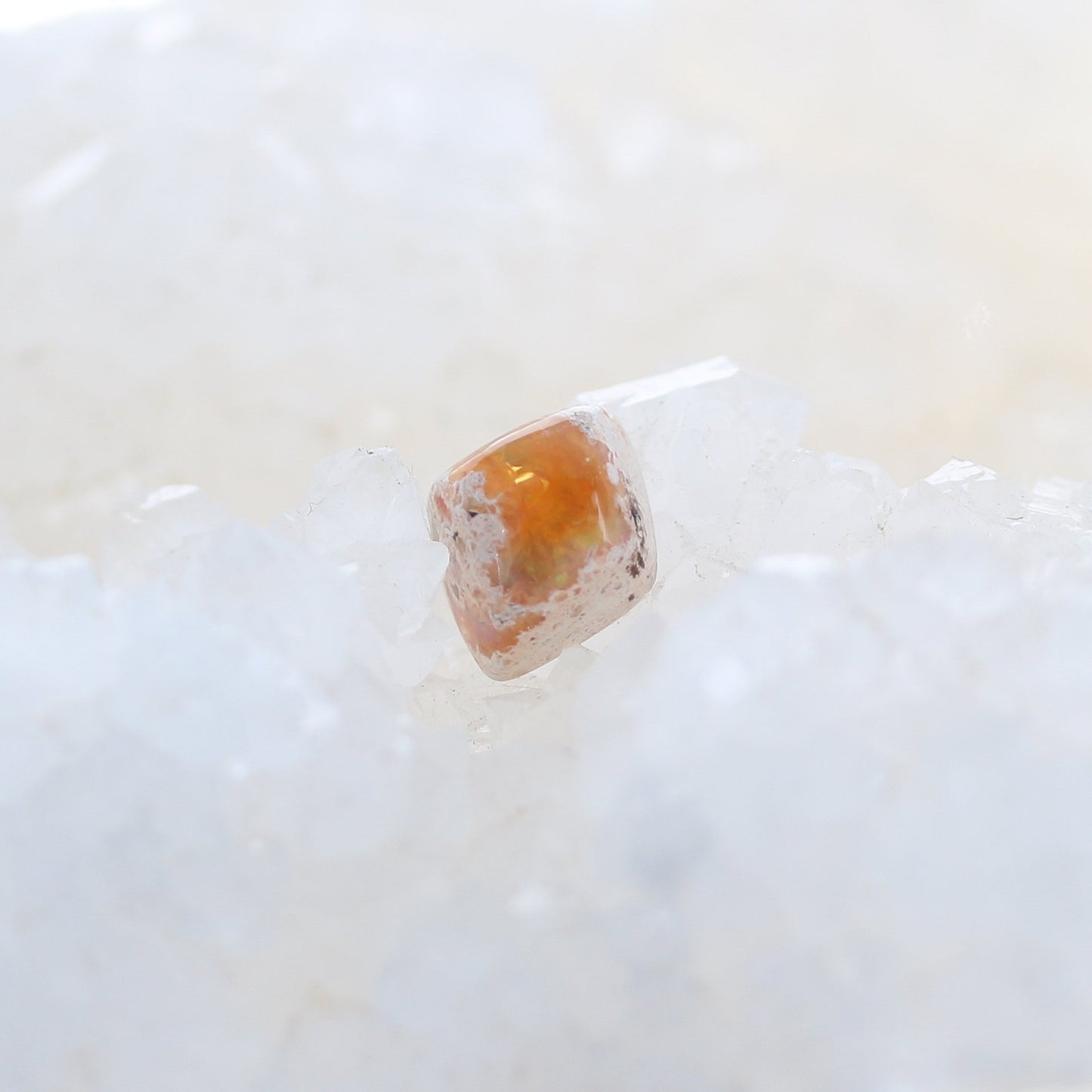 Mexican Opal Cabochon Sunset Orange Diamond Shape -NewWorldGems
