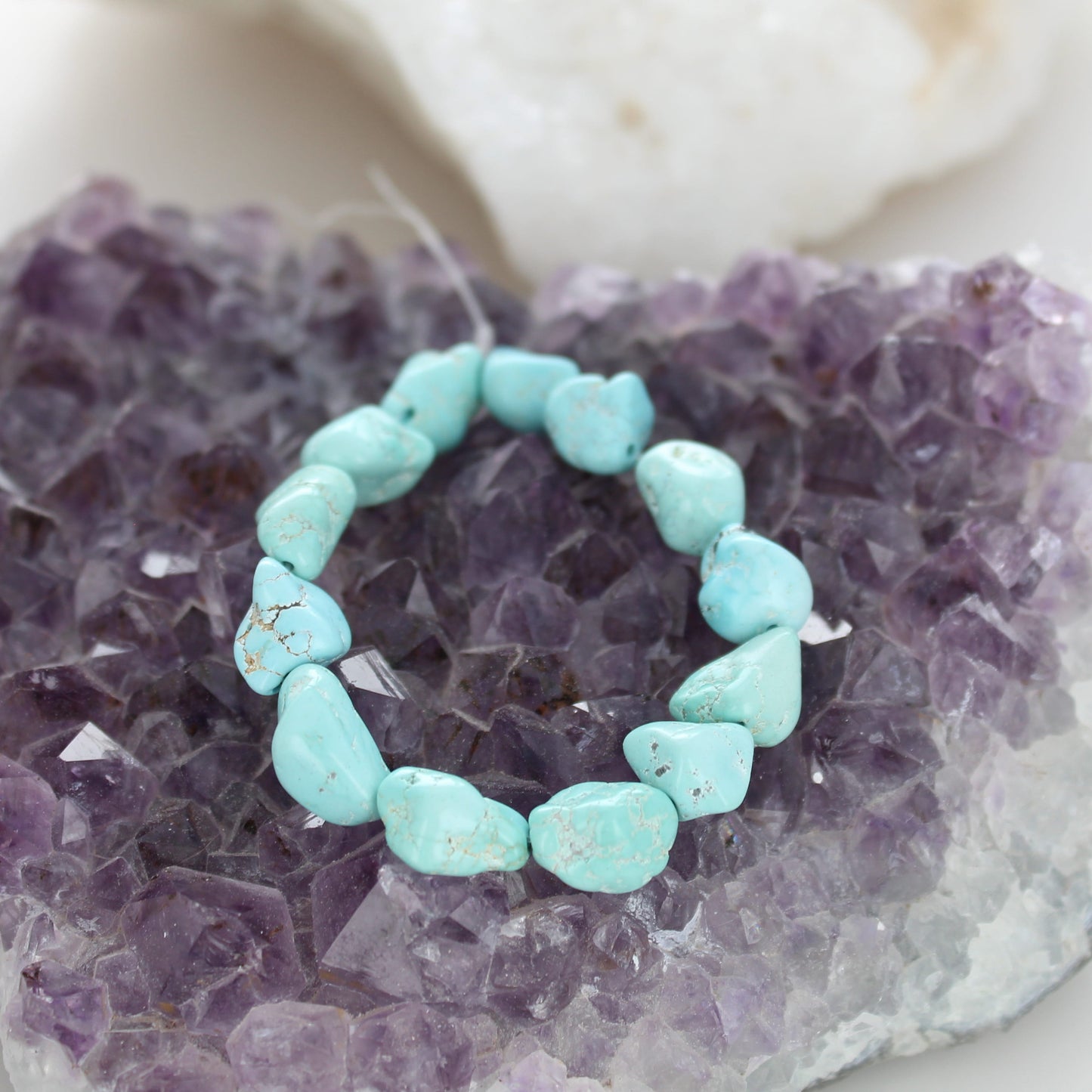 Rare LONE MOUNTAIN TURQUOISE Beads 10-12mm 6" Strand